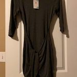 New charcoal stretchy wrap/tie front dress Photo 0