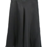 St. John NWT Evening Black A-Line Satin Silk Midi Skirt 10 Photo 0