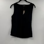 J.Crew  Stretch cotton-blend V-neck top in black Photo 3