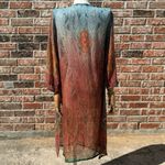 Sheer vintage Y2K paisley swimsuit coverup dress w/rhinestones / M / EUC Red Size M Photo 4