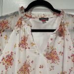 Vince Camuto NWT Size S White Floral Ruffle Flowy Long Sleeve Sheer Mini Dress Photo 1