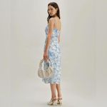 RIHOAS The Blue Sweetheart Neck Shirred Midi Dress M Size M Photo 1