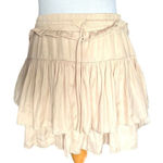 Womens Cotton Candy Los Angeles Tiered Mini Skirt in Almond Photo 0