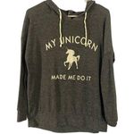 Forever 21 Gray Hooded Graphic Unicorn Made Me Do It Sweatshirt Women Sz S Photo 0