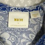 Anthropologie ‎ Maeve Blue White Floral Paisley Ruffle Sleeve Top Photo 2