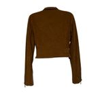Ashley by 26 International Brown Faux Suede Moto Biker Jacket Medium Belted Crop Photo 1