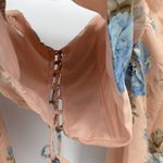 BANJUL  Floral Print Puff Sleeve Cropped Top Peasant Coquette Size Small Photo 6