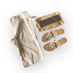 Bermuda new La Rok ༄ Gold Lurex Thread Knit Dressy Cargo  Shorts ༄ Creamy White 8 Photo 10