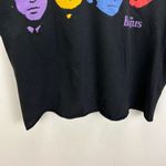Oversized 2009 Beatles Women's Crop Top Medium Raw Hem Colorful Faces Y2K Style Black Photo 11