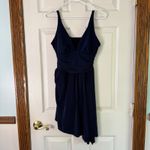 MagicSuit‎ Dress Swim Cover Up Ruched V Neck Black Lined Size 10 Blue Photo 7
