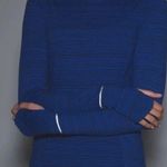 Lululemon Kanto Catch Me Long Sleeve Size 4 Stripe Sapphire Blue Black Top Shirt Photo 2