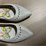 Sacha London Cream Sparkle Cut Out Flats Size 37 USA 6.5 Vintage Silver Photo 5