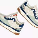 Madewell  Kickoff Trainer‎ Sneakers in Colorblock Suede and Nubuck Leather Sizd 7 Photo 0