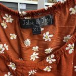 Jolie & Joy Floral Rust Cropped Women's Peasant Milkmaid Style Top Brown Size XL Photo 1