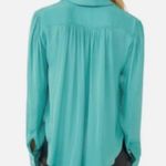 Free People Office Cowl Neck Pullover Top in Vert de Mer sz medium bust 20”- 22” Photo 4