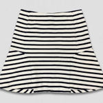 Ann Taylor Navy Cream Stripe Skater Skirt Size 4 Photo 0