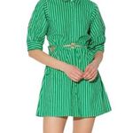 Walter Baker Cut Out Midriff Cotton Meera Dress Green Kelly Stripe size S NWT Photo 14
