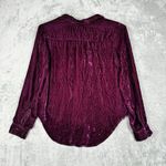 Bella Dahl Shirt Womens Medium Purple Winter Bloom Round Yoke Velvet Corduroy Photo 2