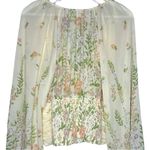 Free People  Final Rose Yellow Floral Ruched Top Large Photo 6