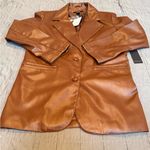 Forever 21 Tan Faux Leather Blazer Photo 0
