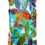 Jams World  Haci Hacienda V Neck Mini Dress Size Medium Leaf Print Beach Tropical Photo 0