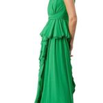 Badgley Mischka Green Chiffon Gown Photo 3