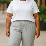 Norm Thompson Women’s Gray Slacks Size 1X Wide Leg Dress Pants Photo 0