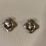 Vintage Art Deco Blue Sliver Tone Post Women's Earrings Silver Photo 3