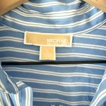 Michael Kors Michael  Silk Blend Shirt Maxi Dress in Blue & White Stripe Size S Photo 4