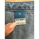Old Navy Denim Puff Sleeve Button Front Blouse Blue Cotton Size M Photo 4