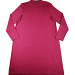 Eileen Fisher  Mock Neck Single Slit Tunic Dress Top Blouse Maroon Size L Large Photo 0