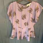 Loft  Purple Lavender Floral Peplum Blouse | Women’s Size XS Photo 2