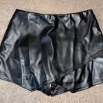 Blue Blush Black Leather Envelope Skort Photo 0