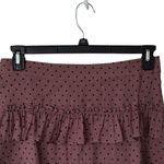 Rachel Parcell Tiered Ruffle Midi Skirt Size 10 Chiffon Flocked Tan Black Dots Photo 1