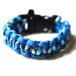 Source Unknown NWOT Paracord Blue/Black/White 7.5" Buckle Latch Unisex Trendy Bangle Bracelet Photo 0