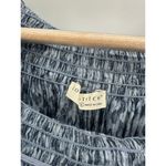 Lovestitch Top Women LARGE Blue Printed Off The Shoulder Ruffle Sleeve Smocked Photo 3