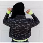 Celestial Bodiez cropped camo denim hoodie jacket distressed size medium excelle Black Photo 1