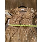 Never Fully Dressed long sleeve foil mettalic gold spot midi maxi ruffle dress 8 Photo 9