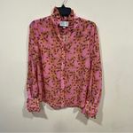 Alexis EUC  long sleeve floral size Large blouse women’s ruffled high neck cuff Photo 1