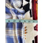 LC Lauren Conrad  Blue/Gray Plaid Short Flutter Sleeves Keyhole‎ Size XS Soft Photo 4