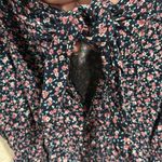 Rails  Minka Floral Print Romper Navy Blue Tie V Neck Short Sleeve Size Small Photo 3