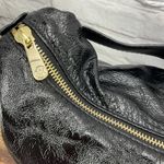 Michael Kors  Fulton Large Black Patent Leather Hobo Shoulder Bag Gold Hardware Photo 7