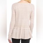 Free People  L We The Free Coastline Pale Pink Thermal Henley Peplum NWOT Photo 5
