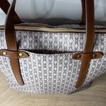 Fossil  Felicity Tote Signature Bag Brown Beige Leather Trim Carryall Shopper Photo 2