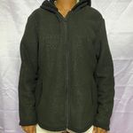 Black fleece full zip up jacket cool floral Size XL Photo 2