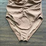 KARLA COLLETTO Ruched Bandeau Strapless Swimsuit Womens Sz 10 Cocoa Shelf Bra Brown Photo 2