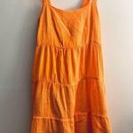 Edge S' woman bright orange Gauze Sleeveless Tank tiered Mini Dress XS Photo 0
