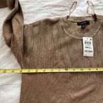 Alfani NWT:  tan crew neck sweater with gold drip Photo 3
