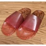 Coach Ulyssa Jelly Clear Rubber Slide Sandal Flip Flop Sz 8 Tangerine Pink Ombre Photo 1