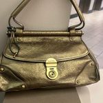 Nicole Miller Gold Embossed Leather Satchel with Rolled Handles-Just a Beauty! Photo 2